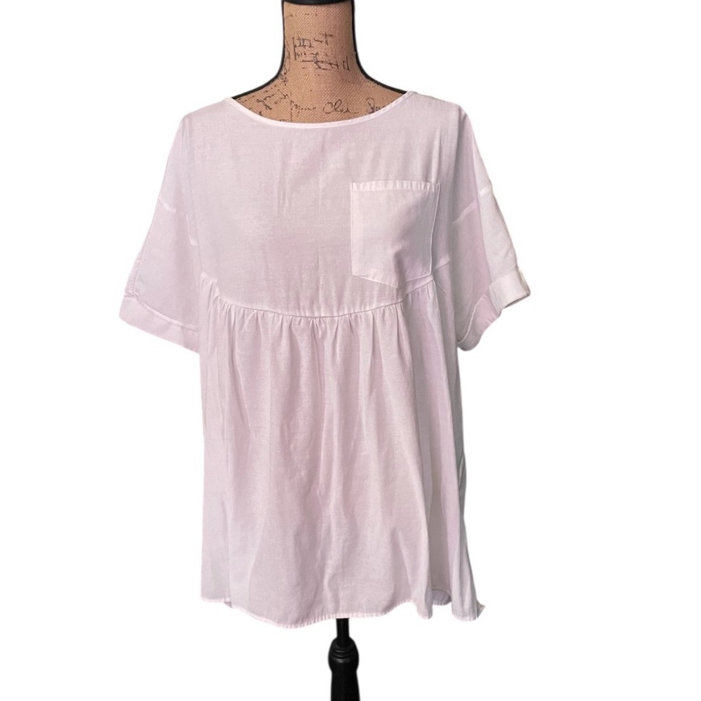 Exlura Babydoll White Women's Blouse‎